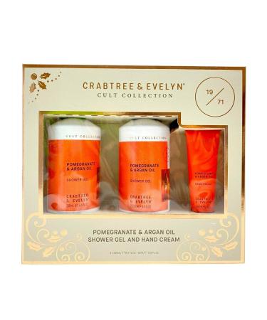 Crabtree and Evelyn Cult Collection Pomegranate & Argan Oil Hand Cream 0.8 Oz & Shower Gel 8.4 Oz