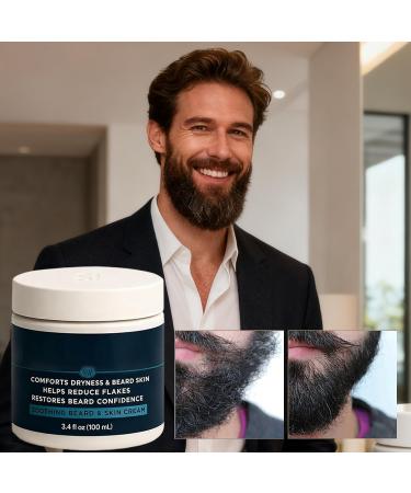  Jingmiger Men's Beard Cream - Balm Plant Extracts Facial Beard Moisturizer for Father Boyfriend Birthday Valentine's Day Christmas Home Bathroom Travel - Buy Online on GoSupps.com