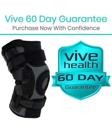 Vive Hinged Knee Brace with Side Stabilizers Adjustable Support for Patella & Meniscus Tear Pain Ideal for Hyperextension MCL ACL Injuries Heavy Duty Comfort for Men & Women | International Shipping Available - Buy Online on GoSupps.com