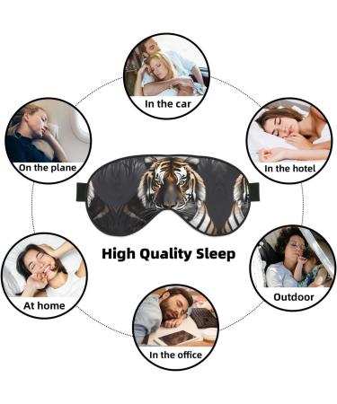 Tiger at Rest Eye Mask - Soft & Adjustable Nighttime Comfort - Ideal Sleep Mask for Men & Women - Black - Buy Online on GoSupps.com