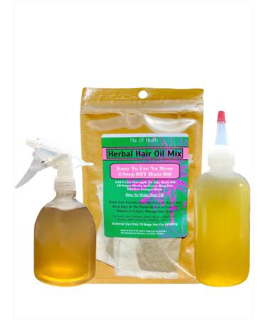 Herbal Hair Growth Oil Mix & Tea Hair Rinse | Makes 80 Ounces Of Hair Oil | Amla Fenugreek Moringa Bhringraj