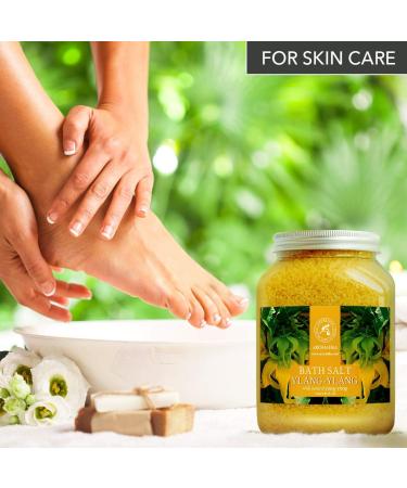 Ylang Ylang Bath Salts 46 Oz (1300g) - 100% Natural Essential Oil for Good Sleep and Relaxation | Aromatherapy Spa Treatments - Buy Online on GoSupps.com