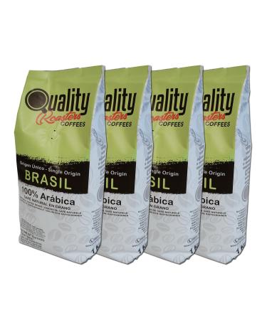 Quality Roasters Coffees. Natural Coffee Beans. 100% Arabica. Single Origin Brazil. Hand Roasted. Medium Roast (4 Kg, Chocolate)