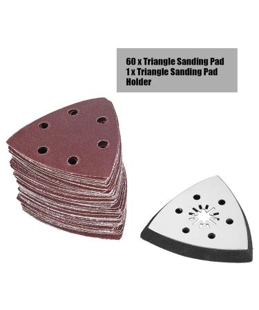Premium 61-Piece Oscillating Sanding Pad Set - 90mm Multifunction Grinding & Quick-Change Triangular Sandpaper for Detailed Finishing - International Shipping Available - Buy Online on GoSupps.com