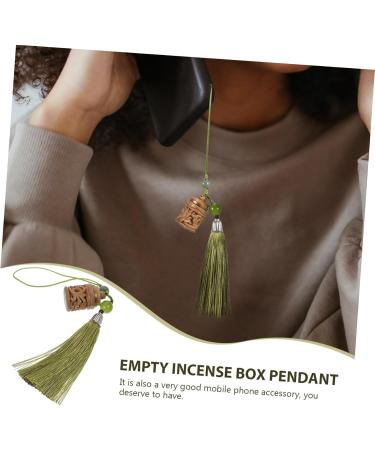 HEMOTON 1pc Green Sandalwood Incense Box Tassel Keychain Diffuser Pendant Hollow-Out Pedant Blush Cell Phone - Buy Online on GoSupps.com