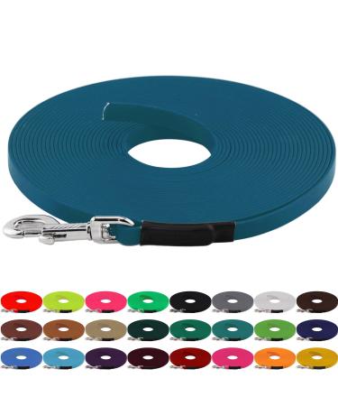 LENNIE BioThane towline 13mm dogs 15-25kg 1m long without hand loop lagoon sewn 1 m lagoon