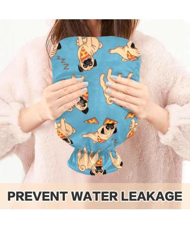 Naanle Hot Water Bottle with Cover Pizza Pug Design 2L Large Hot Water Bag for Bed & Pain Relief Ideal Hand & Feet Warmer Ships Internationally - Buy Online on GoSupps.com
