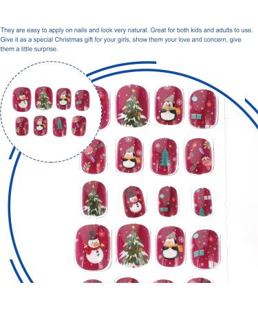 minkissy Adhesive Manicure Favors Supplies False Tips Winter Press Decor Women Fashion Kits Diy Nail with Xmas Nails Short Girls Tabs Snowflake Fingernail Party Full Fake Cover for Decals - Buy Online on GoSupps.com