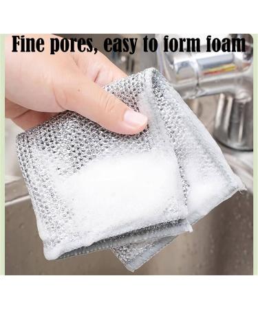 Realisticm Double Stainless Steel Scrubber Graceiful Double Stainless Steel Scrubber Double Sided Silver Wire Dishcloth for Pans Dishes Stove (5PCS) - Buy Online on GoSupps.com