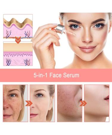 JASUAI Finones Skin Vitamin Serum 5in1 Vitamin C Facial Serum with Hyaluronic Acid AntiAging Hydration for Dark Spots Wrinkles Dull Skin Collagen Boost Facial Essence 1 Piece 1 Piece - Buy Online on GoSupps.com