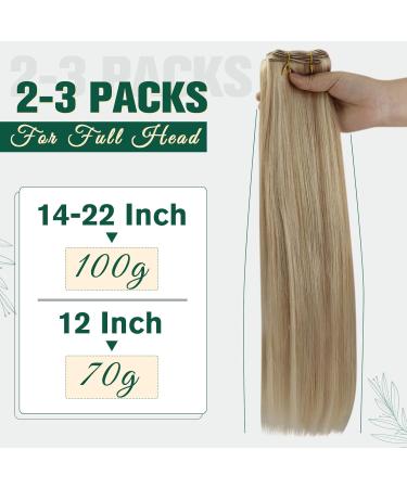 Buy Runature Real Hair Tress Extensions - Ash Blonde & Platinum Blonde Sew-In Weft Remy 40cm (16 inch) 100g #18AP60 - Buy Online on GoSupps.com