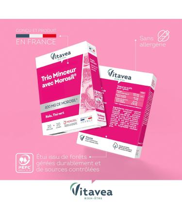 Vitavea - Trio d'actifs avec Morosil Kola et Th Vert - Compl ment alimentaire avec un actif brevet provenant de l'orange sanguine - Riche en antioxydant et Vitamine C - 20 G lules - 20 Jours trio minceur avec Morosil - Buy Online on GoSupps.com