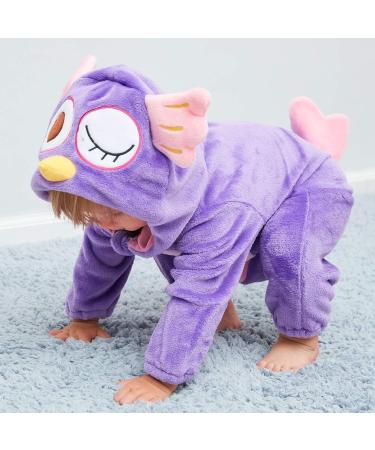 COOKY.D Unisex Winter Hooded Romper Jumpsuit for Babies 6-12 Months - Owl Design - Buy Online on GoSupps.com