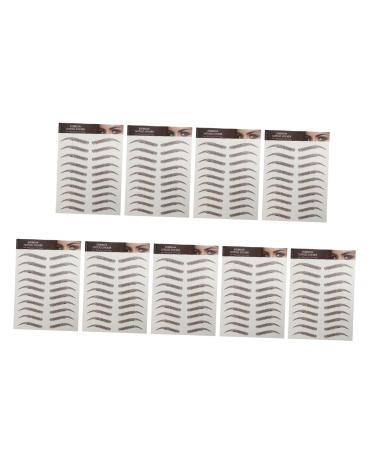 Angoily 9 sheets Eyebrows Peel Makeup Waterproof False Stickers Transfer Eyebrow Brown Shaping for Sticker