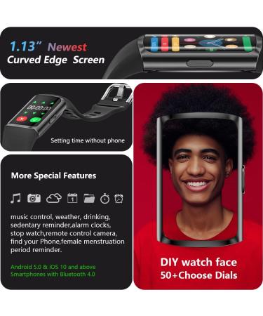 2023 Fitness Tracker with Heart Rate Monitor, Blood Pressure, Sleep Tracker, HRV, Blood Oxygen, Step & Calorie Counter - Smart Watch for Men and Women in Black - Buy Online on GoSupps.com