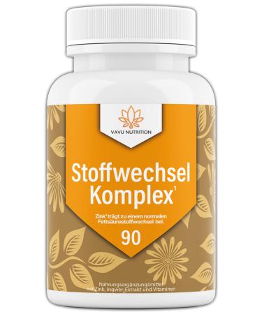 New: VAVU 90 capsules metabolism formula with ginger L-lysine 6 vitamins and zinc for macronutrient & fatty acid metabolism- vegan capsules 18 coordinated ingredients