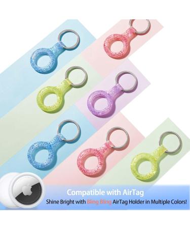 4 Pack Airtag Holder - Glitter Silicone Key Ring Cases for Apple GPS Tracker - Bling Light Keychain in Yellow/Blue/Red/Purple - Buy Online on GoSupps.com