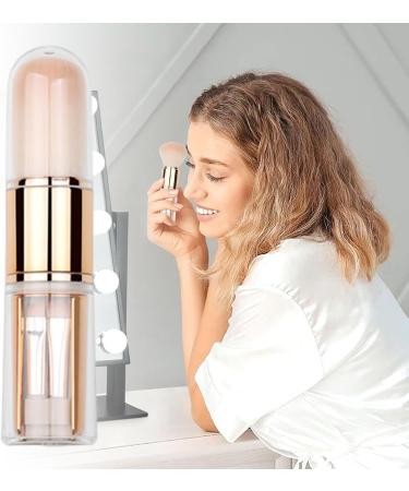 Retractable Powder Brush Retractable Foundation Brush | Cosmetic Brush Set | 5 in 1 Travel Powder Makeup Brush Portable Eyeshadow and Concealer Brushes for All Around Rose Gold - Buy Online on GoSupps.com