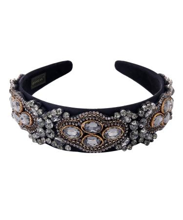 QIANXUAN Rhinestone Headband - Crystal Beaded Embellished Hair Accessory for Women - Buy Online on GoSupps.com