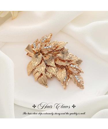Casdre Leaf Hair Clip - Gold Crystal Bridal Hair Piece for Women & Girls - Buy Online on GoSupps.com