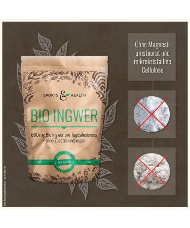 Organic Ginger Capsules - 250 Vegan Capsules | High Dose 600mg | Additive-Free for Optimal Health - Buy Online on GoSupps.com
