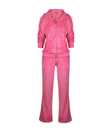Yasumond Velour Tracksuit Womens 2 Pieces Joggers Outfits Jogging Sweatsuits Set Soft Sports Sweat Suits Pants Coral Small