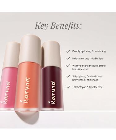 Karuna Skin - Tinted Lip Oil Soothing & Moisturizing Lip Products with Peptides Antioxidants Hydrating Flattering Vegan Lip Tint Pause 4.8 mL/0.16 fl. oz - Buy Online on GoSupps.com