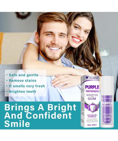 Purple Foam Whitening Toothpaste | Fast-Acting Teeth Whitening | Protects & Whitens | 1 fl.oz - Buy Online on GoSupps.com