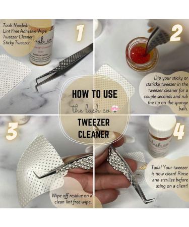 Lash Co. Tweezer Cleaning Tool Solution with Liquid Adhesive Remover - 30ml Bottle with 2 Spongeballs - Buy Online on GoSupps.com