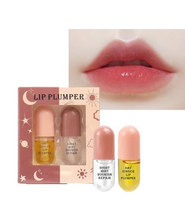 Browsluv Lip Plumper Kit Lip Plumping Serum Instant Fuller Lips Plumping Lip Oil Hydrating Lip Gloss Extreme Lip Plumper Day & Night Serum Make Lips Fuller and Moisturizing (3pcs)