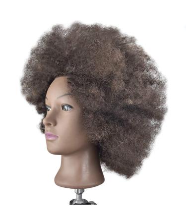 Styling Head for Afro Hair - 25cm 100% Real Hair | Professional Hairdresser Tool with Free Clamp - Shop Now! - Buy Online on GoSupps.com