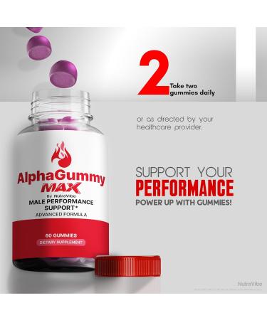 (2 Pack) Alpha Gummy Max for Men Premium AlphaGummyMax Formula with Ingredients to Help Support Daily Energy Drive & Active Performance | Great-Tasting Just 2 Easy-to-Chew Gummies (120 Gummies) - Buy Online on GoSupps.com