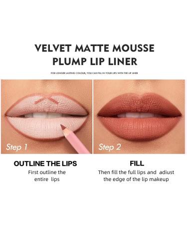 Lip Pencil - 12 Colors Long-Lasting Matte Natural Makeup Soft and Blendable Lip Liner For Day Night Party Wedding Office School Date Travel - Buy Online on GoSupps.com
