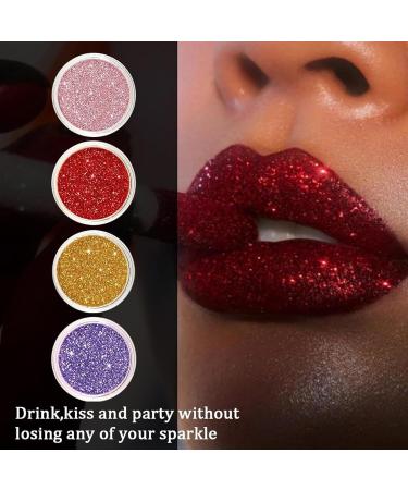 Sheglittary Glitter Lip Kit | 4 Color Diamond Lip Gloss Set with Primer & Brush for Women - Shop Internationally - Buy Online on GoSupps.com