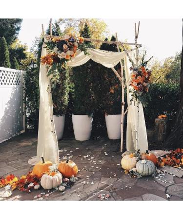 Wedding Arch Fabric Drape Ivory 6 Yards Sheer Backdrop Curtain for Party Ceremony Decor - Buy Online on GoSupps.com