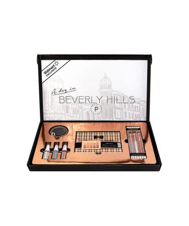 Profusion Cosmetics Beverly Hills PR Box Includes Beauty Clutch 20 Shade Palette with Mirror 3 Pc Eyeshadow Brush Set and Lip Balm Trio to Enhance Your Beauty Routine