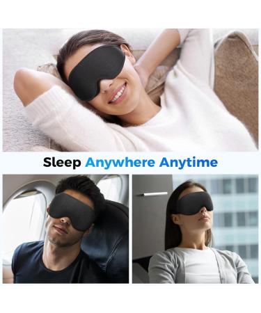 NOWWISH 3D Sleep Mask - Light Blocking Blindfold for Sleeping & Travel - Black - Buy Online on GoSupps.com