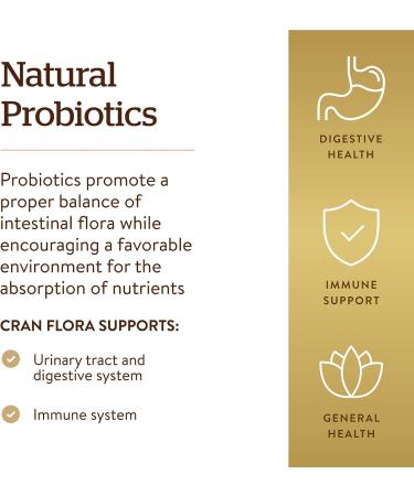 Solgar Cran Flora with Probiotics, Ester-C, Cranberry Powder - 60 Veg. Caps | Urinary Tract & Immune Support - Non GMO, Vegan, Gluten Free - 30 Servings - Buy Online on GoSupps.com