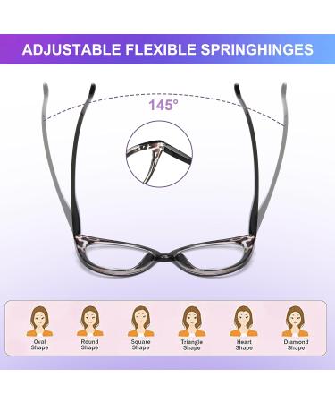 Shop 4PC Cat Eye Reading Glasses for Women | Blue Light Blocking Flexible Spring Hinges Anti-Glare | Fashionable 1.5x Magnification - Buy Online on GoSupps.com