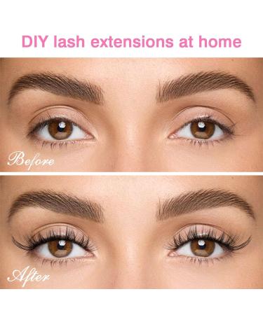 Poiuyoiu Individual Eyelashes Set with Bond & Seal Glue 30D Mixed 8-16mm Cluster Lashes 0.07D Curl Reusable DIY Extensions for Home Use - Buy Online on GoSupps.com