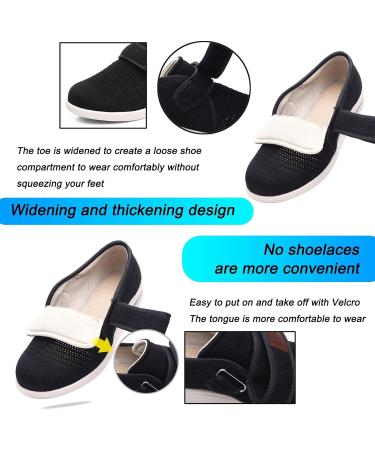 Men's Extra Wide Diabetic Shoes for Swollen Feet - Adjustable Arthritis Orthopedic Sneakers - Blue, Size 8 - Buy Online on GoSupps.com