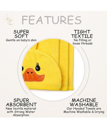 8-Piece Hooded Baby Bath Towel Set | Ultra Soft Yellow Duck Towels for Newborns, Toddlers, Boys, Girls - Buy Online on GoSupps.com