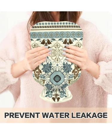 NAANLE Striped Boho Paisley Hot Water Bottle - 1L Transparent Heat & Cold Therapy for Bed Hand & Foot Pain Relief - Buy Online on GoSupps.com