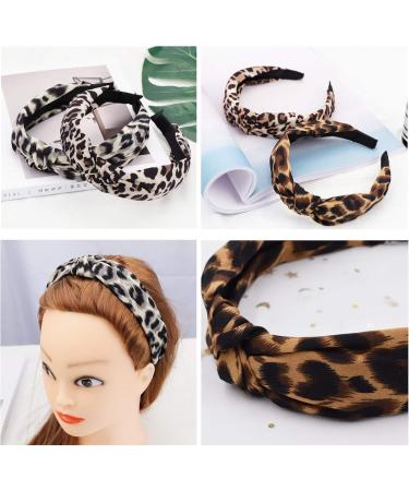 4-Pack Leopard Hair Bands & Headbands for Women - Stylish Wide Leopard Pattern Hair Accessories - Buy Online on GoSupps.com