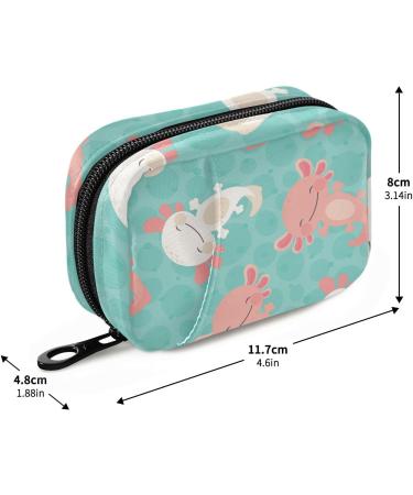 Pfrewn Kawaii Axolotl Pill Organizer Case - 7 Day Travel Pill Box & Zipper Pouch for Vitamins & Supplements - Buy Online on GoSupps.com