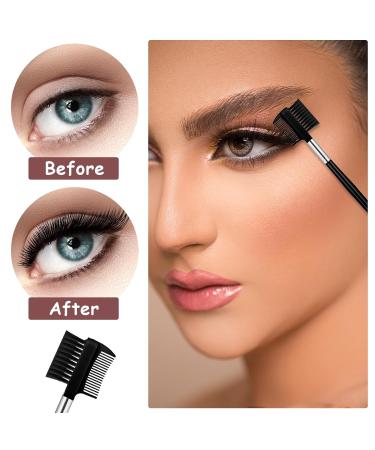 2Pcs Eyebrow Brush & Eyelash Comb Set - Ultimate Tool for Mascara Clumps Brow Grooming & Lash Separation - Black Eyebrow Makeup Brushes - Buy Online on GoSupps.com