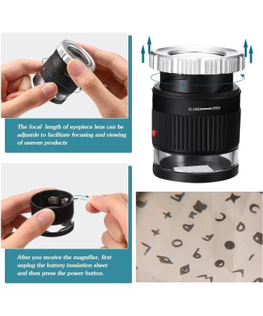 30X LED Lighted UV Loupe Magnifier | Adjustable Focal Length | Foldable Jewelry Magnifier Glass - Black - Buy Online on GoSupps.com