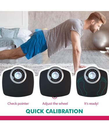 Adamson A25 Body Weight Scale - Up to 400 LB - Anti-Skid Rubber Surface - High Precision Analog Bathroom Scale - 20-Year Warranty - 2022 Edition - Buy Online on GoSupps.com