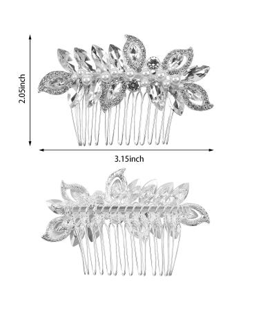 Crystal Wedding Hair Combs - Bridal Pearl Rhinestone Side Comb & Flower Hair Pins for Women and Girls | Hair Accessories - Buy Online on GoSupps.com