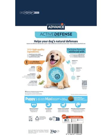 Advance Maxi Puppy - Large Breed Puppy Food (2 to 12 months) with Chicken - 3kg - Buy Online on GoSupps.com